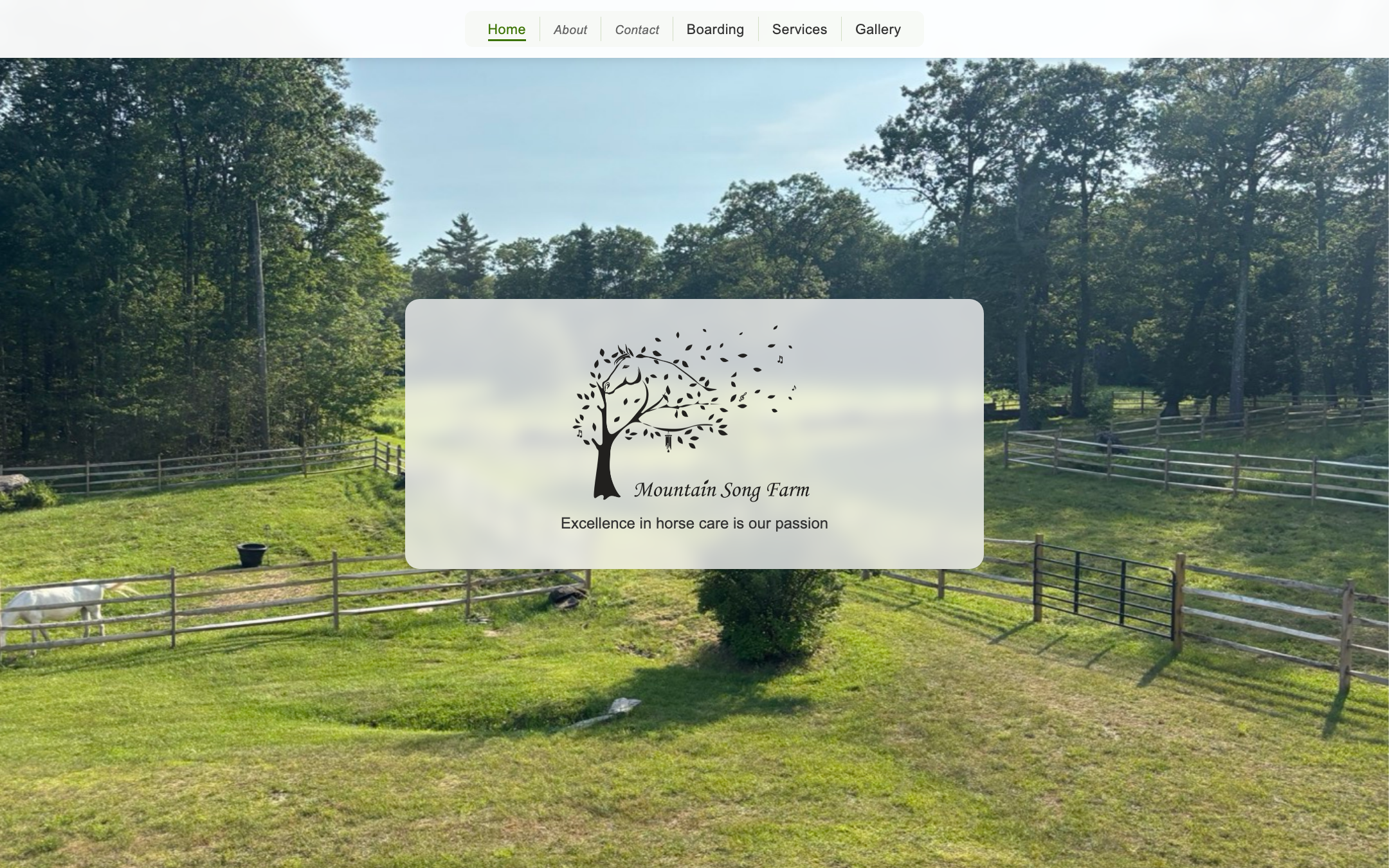Mountain Song Farm live website homepage